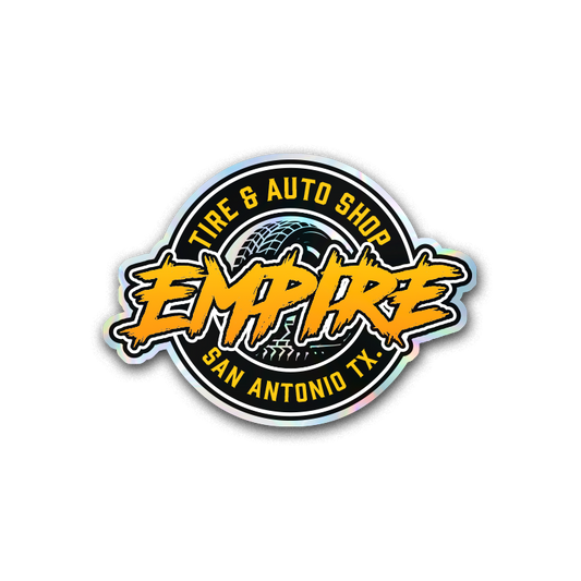 Empire Tire and Auto Shop Round Fire Sticker